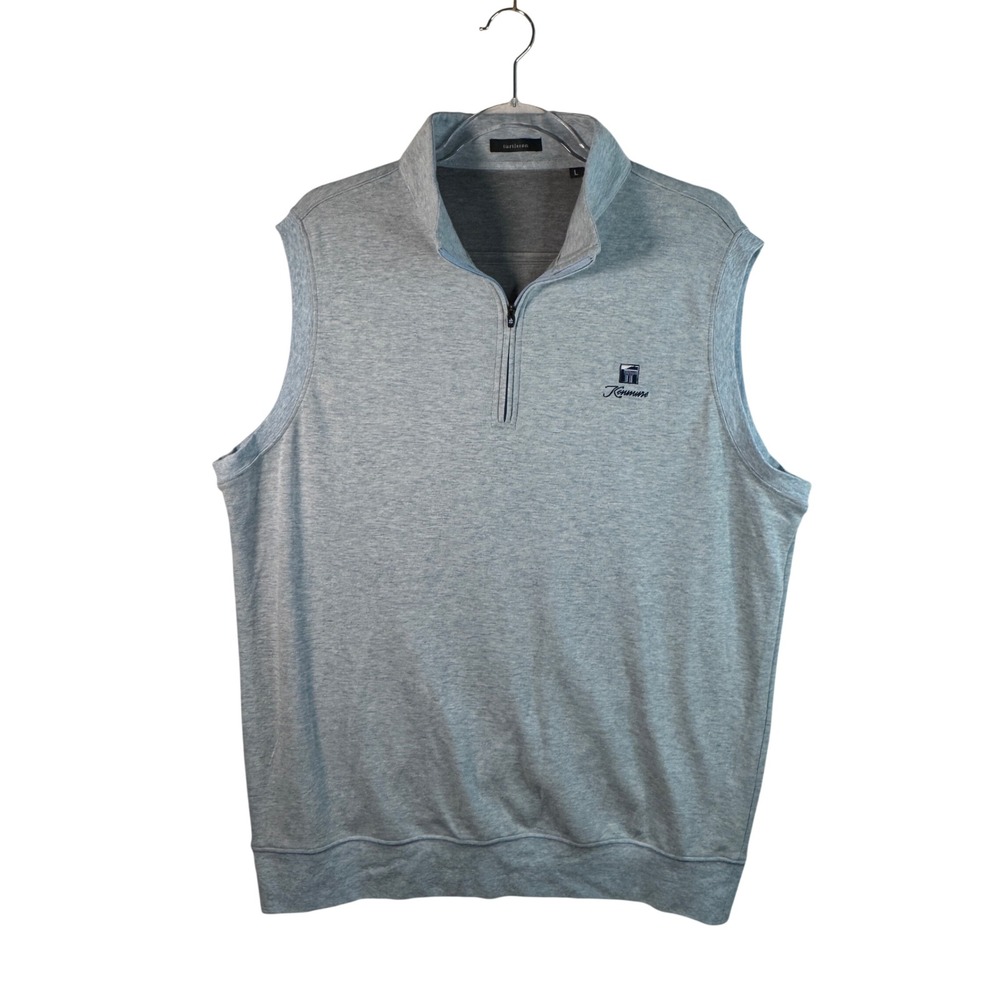 Turtleson Golf Vest Mens Blue 1/4 Zip Kenmure L Quiet Luxury Coastal Grandfather